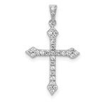 Cross Pendant in 14K White Gold with Lab-Grown Diamond, 25mm (1/5 ct. tw.) - Sophia Jewelers