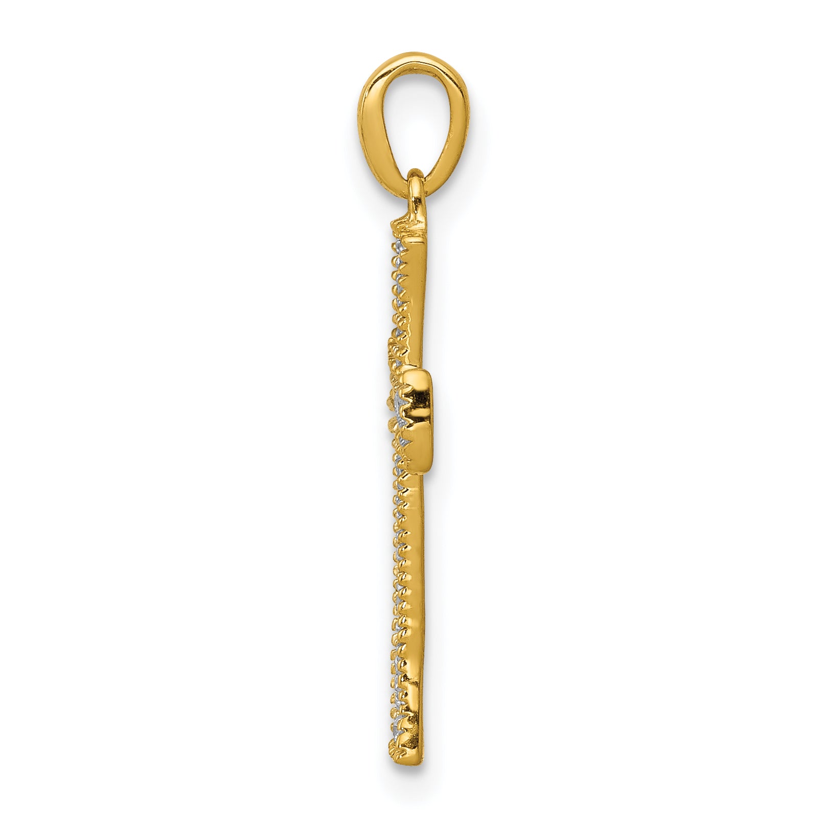Cross Pendant in 14K Yellow Gold with Lab-Grown Diamonds, 23mm (1/10 ct. tw.) Secondary image