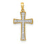 Cross Pendant in 14K Yellow Gold with Lab-Grown Diamonds, 23mm (1/10 ct. tw.) - Sophia Jewelers