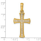 Diamond Cross Pendant in 14K Yellow Gold, 38mm (3/8 ct. tw.) - Sophia Jewelers