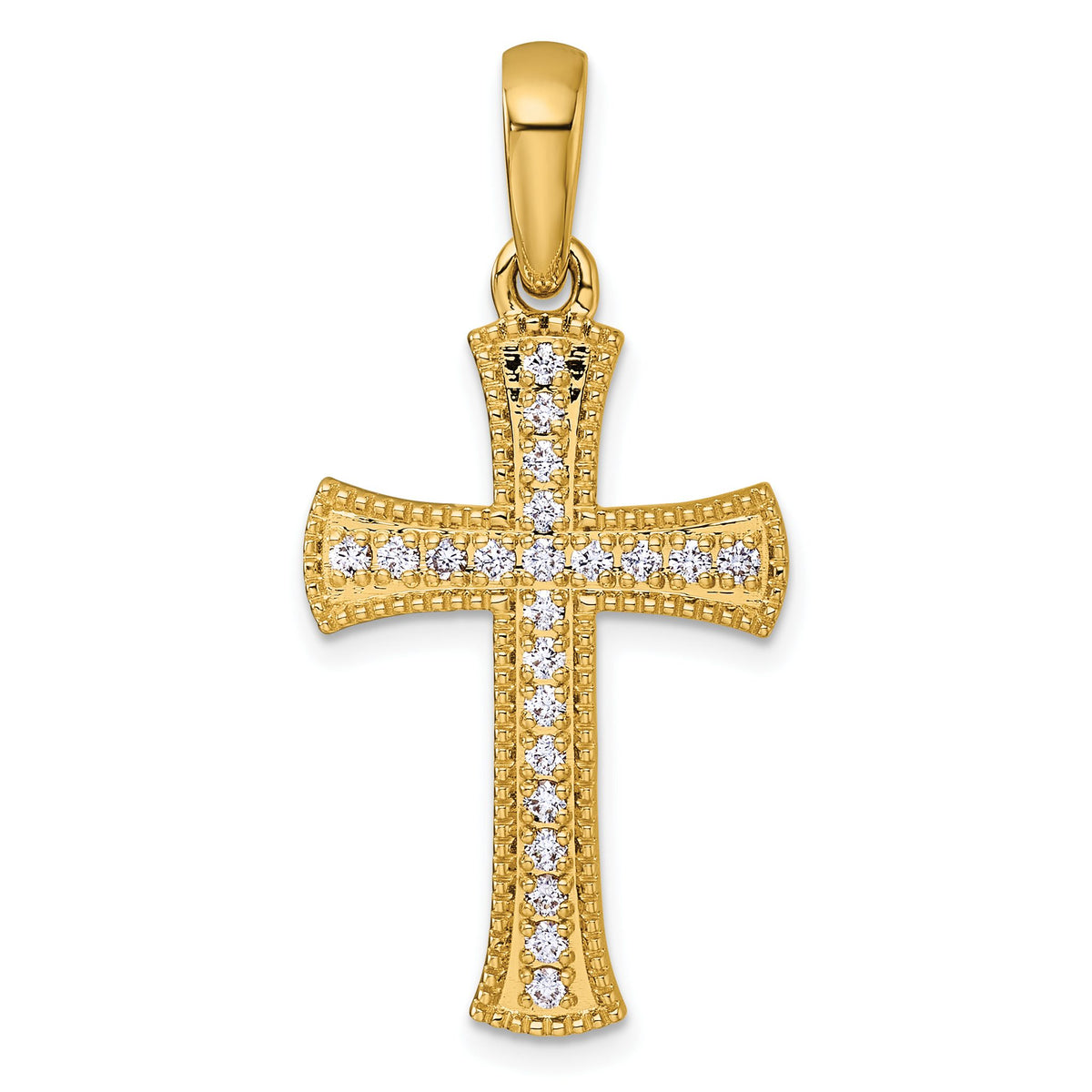 Diamond Cross Pendant in 14K Yellow Gold, 38mm (3/8 ct. tw.) - Sophia Jewelers Main image