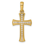 Diamond Cross Pendant in 14K Yellow Gold, 38mm (3/8 ct. tw.) - Sophia Jewelers