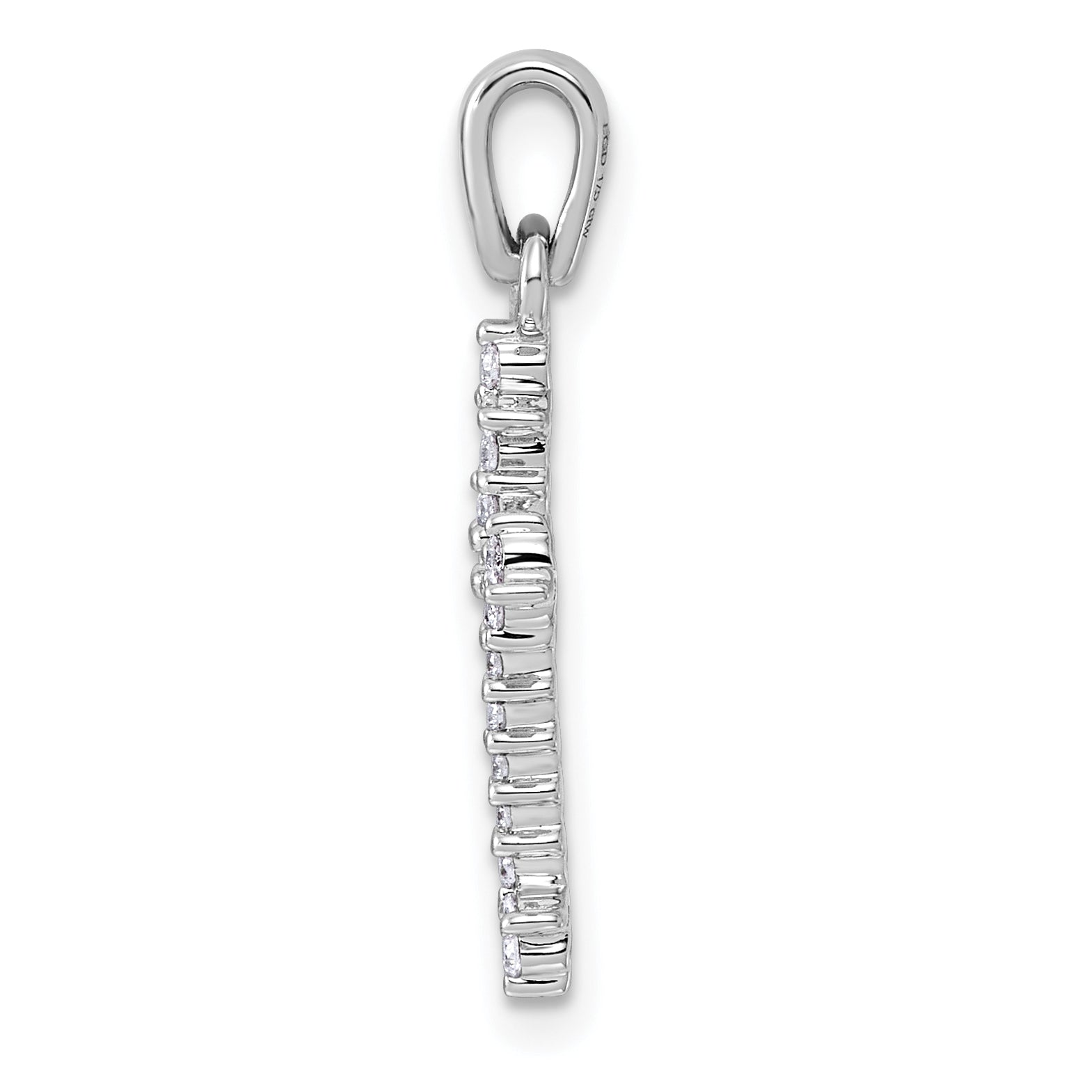 14k and Rhodium 1/5ct. Diamond Fleur de Lis Cross Pendant Secondary image