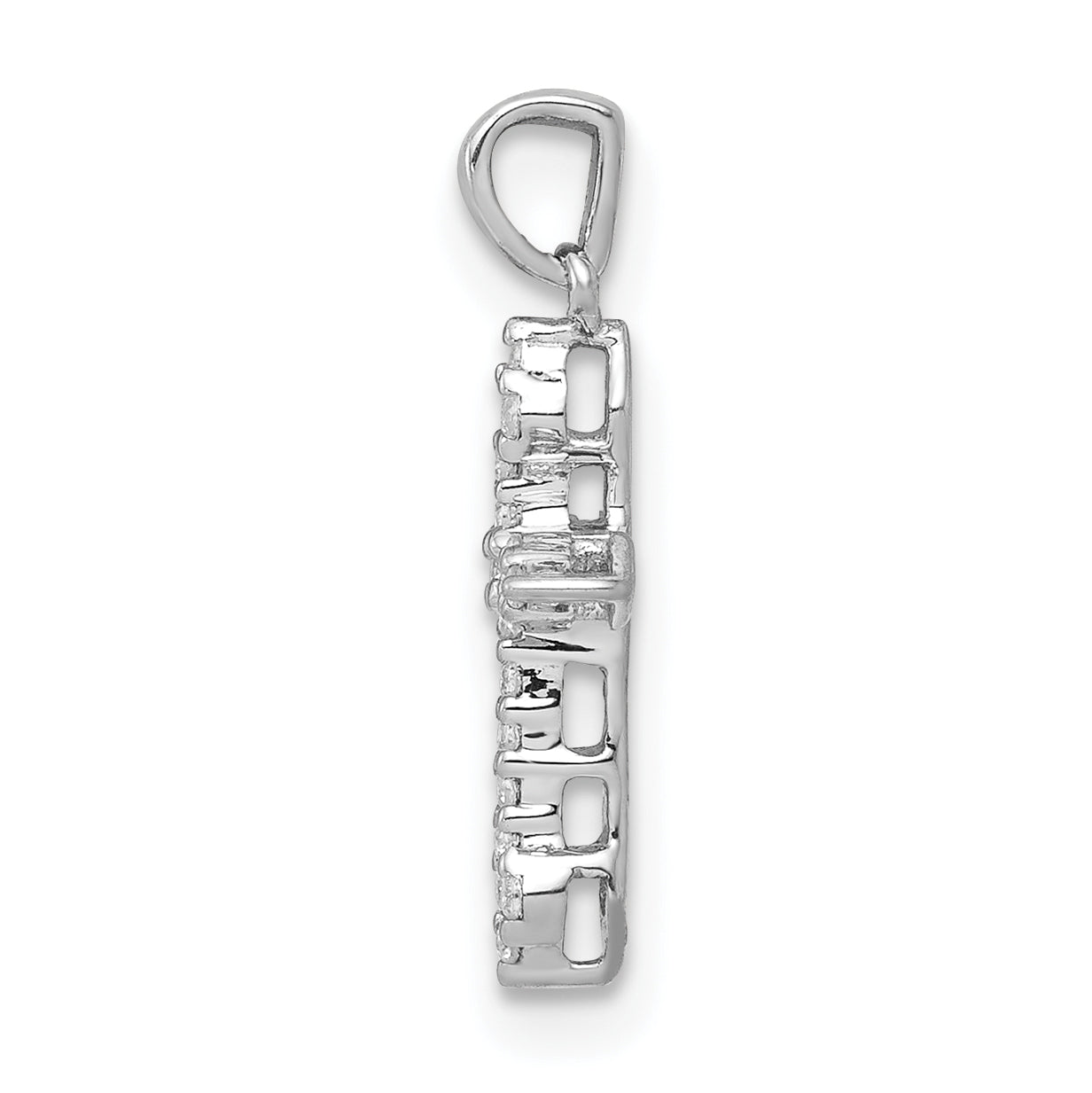 10K White Gold 1/15ct. Diamond Cross Pendant Secondary image