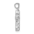 10K White Gold 1/15 carat Diamond Small Cross Pendant