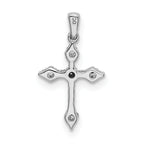 10K White Gold 1/15 carat Diamond Small Cross Pendant
