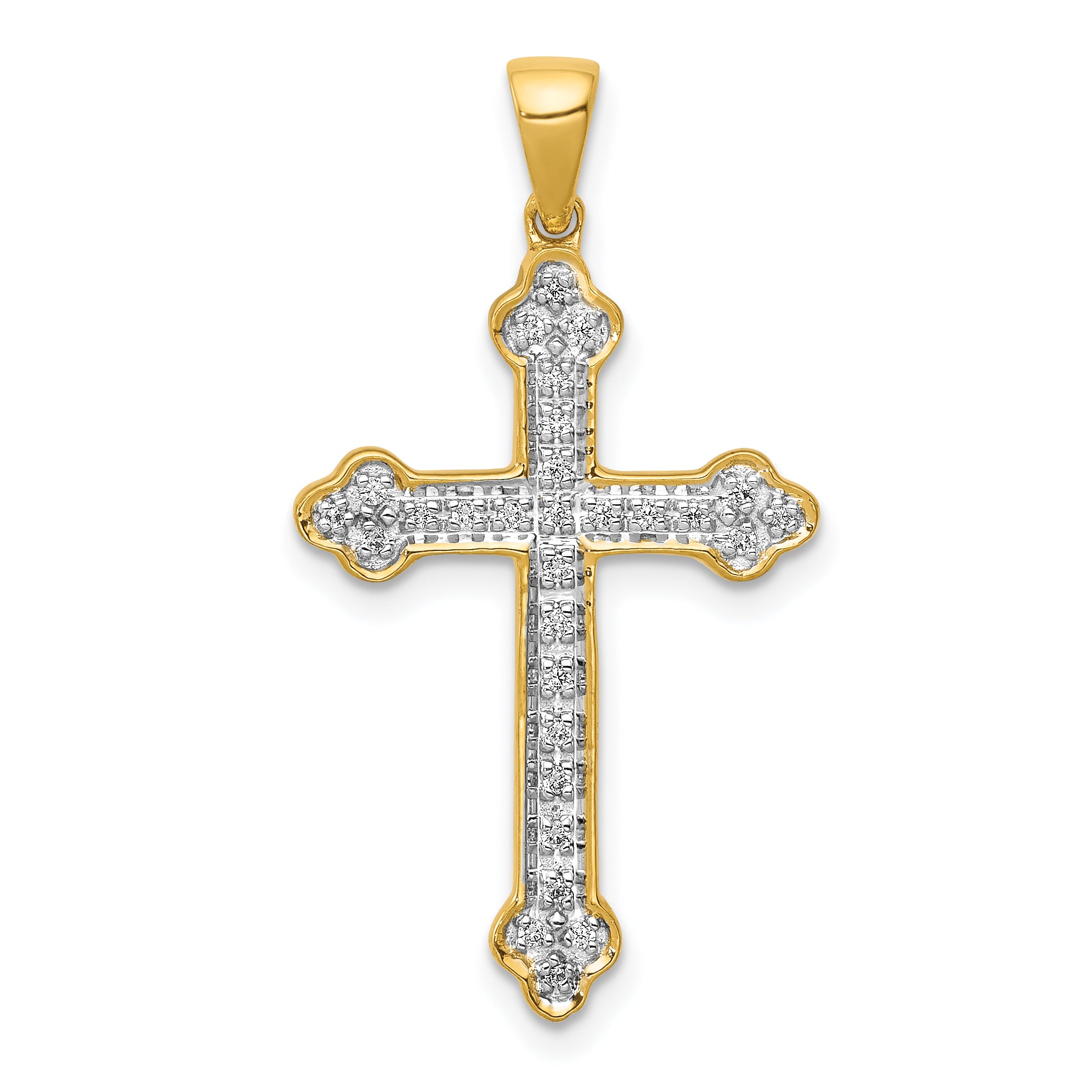 10K 1/10ct. Diamond Cross Pendant Main image