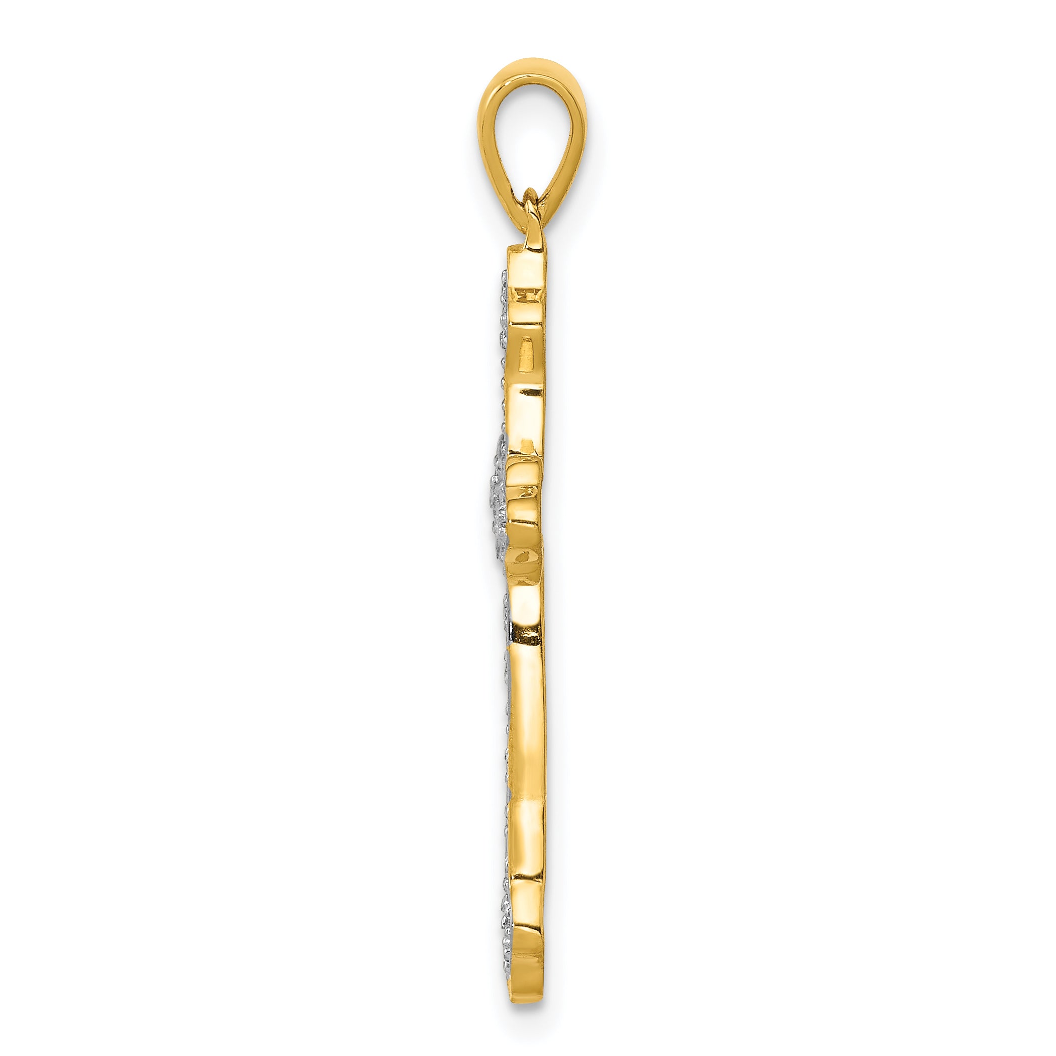 14k 1/10 carat Lab Grown Diamond VS/SI+ G+ Complete Cross Pendant Secondary image