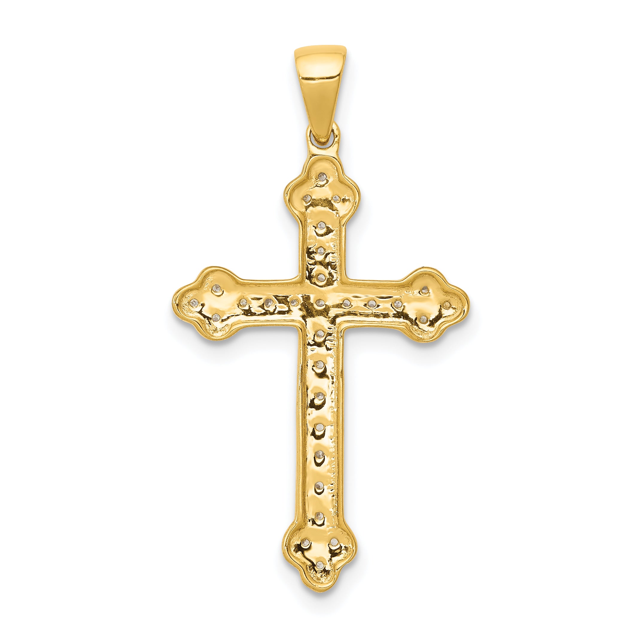 14k 1/10 carat Lab Grown Diamond VS/SI+ G+ Complete Cross Pendant