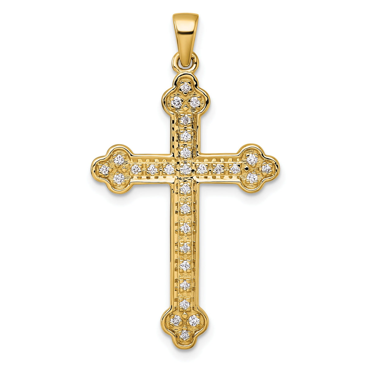 Diamond Cross Pendant in 14K Yellow Gold, 40mm (1/4 ct. tw.) - Sophia Jewelers Main image