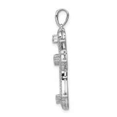 14k White Gold 1/2 carat Lab Grown Diamond VS/SI+ G+ Complete Fashion Cross Pendant