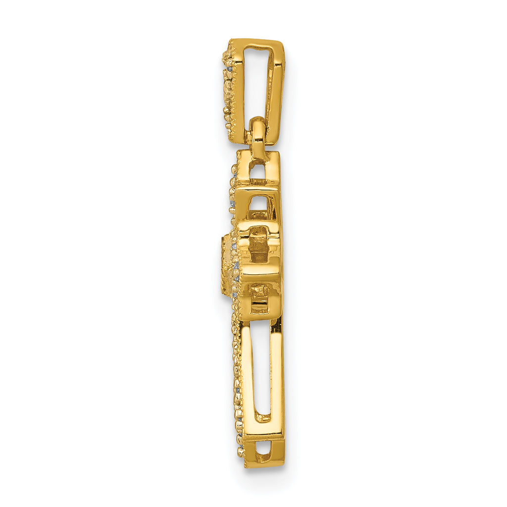 10K 1/10ct. Diamond Fancy Cross Pendant