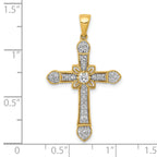 10k 1/3ct. Diamond Filigree Cross Pendant