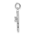 10K White Gold .03ct. Diamond Cross Charm