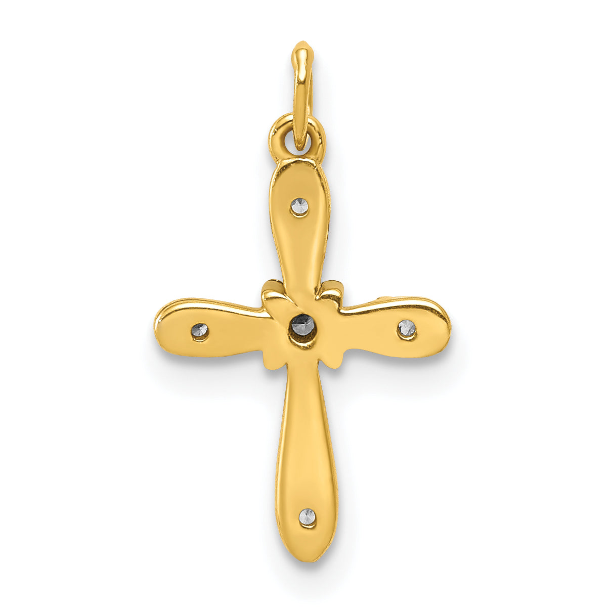 10K and Rhodium .03ct. Diamond Cross Charm