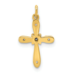 10K and Rhodium .03ct. Diamond Cross Charm