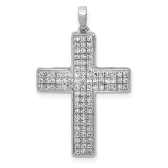 14k White Gold 1/2 carat Lab Grown Diamond VS/SI+ G+ Complete Latin Cross Pendant