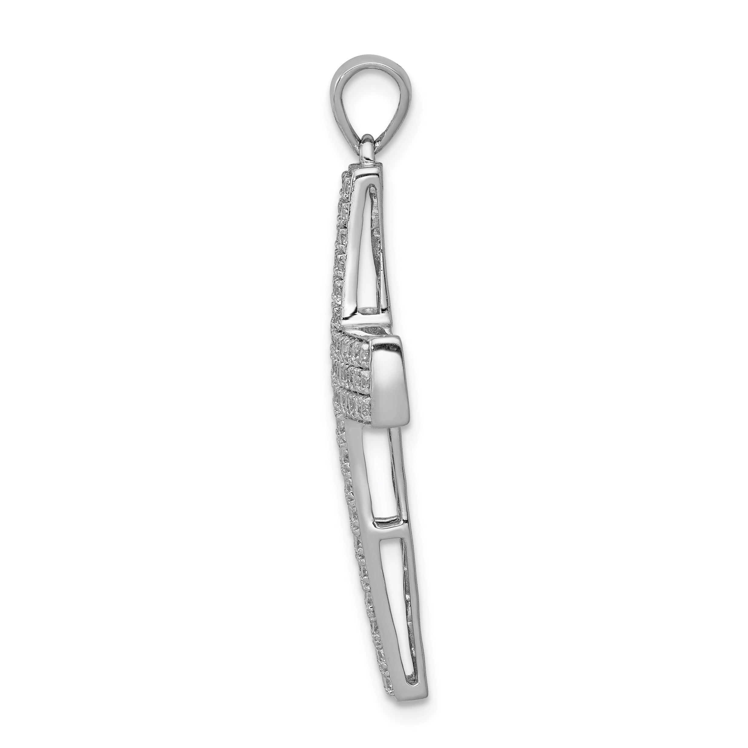 14k White Gold 1 carat Lab Grown Diamond VS/SI+ G+ Complete Latin Cross Pendant Secondary image