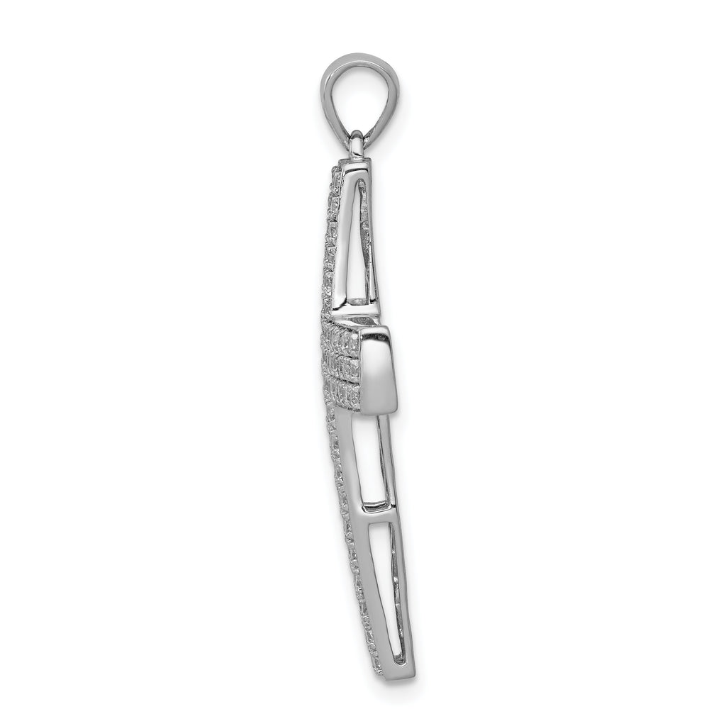 14k White Gold 1 carat Lab Grown Diamond VS/SI+ G+ Complete Latin Cross Pendant