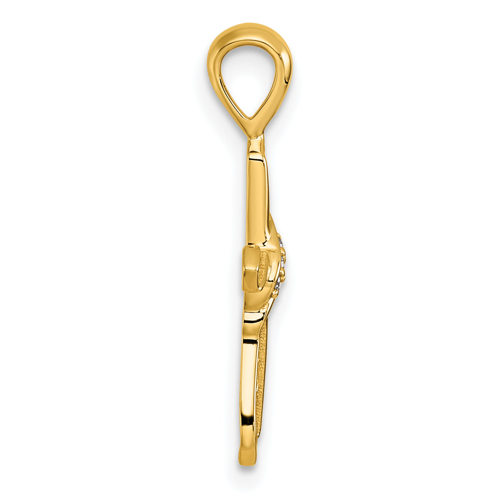 14k Diamond Cross Pendant