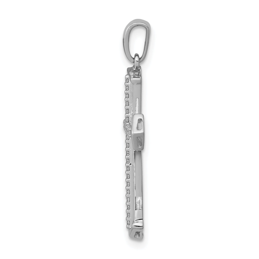 10K White Gold 1/8ct. Diamond Passion Cross Pendant