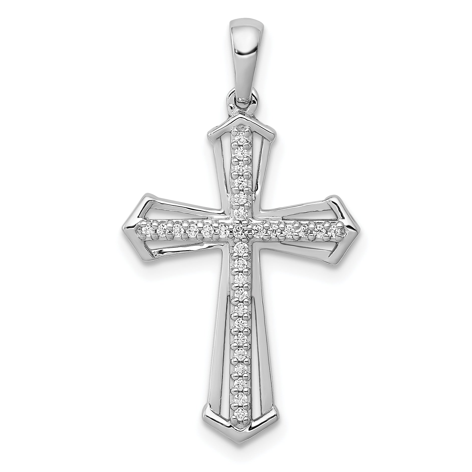 10K White Gold 1/8ct. Diamond Passion Cross Pendant Main image