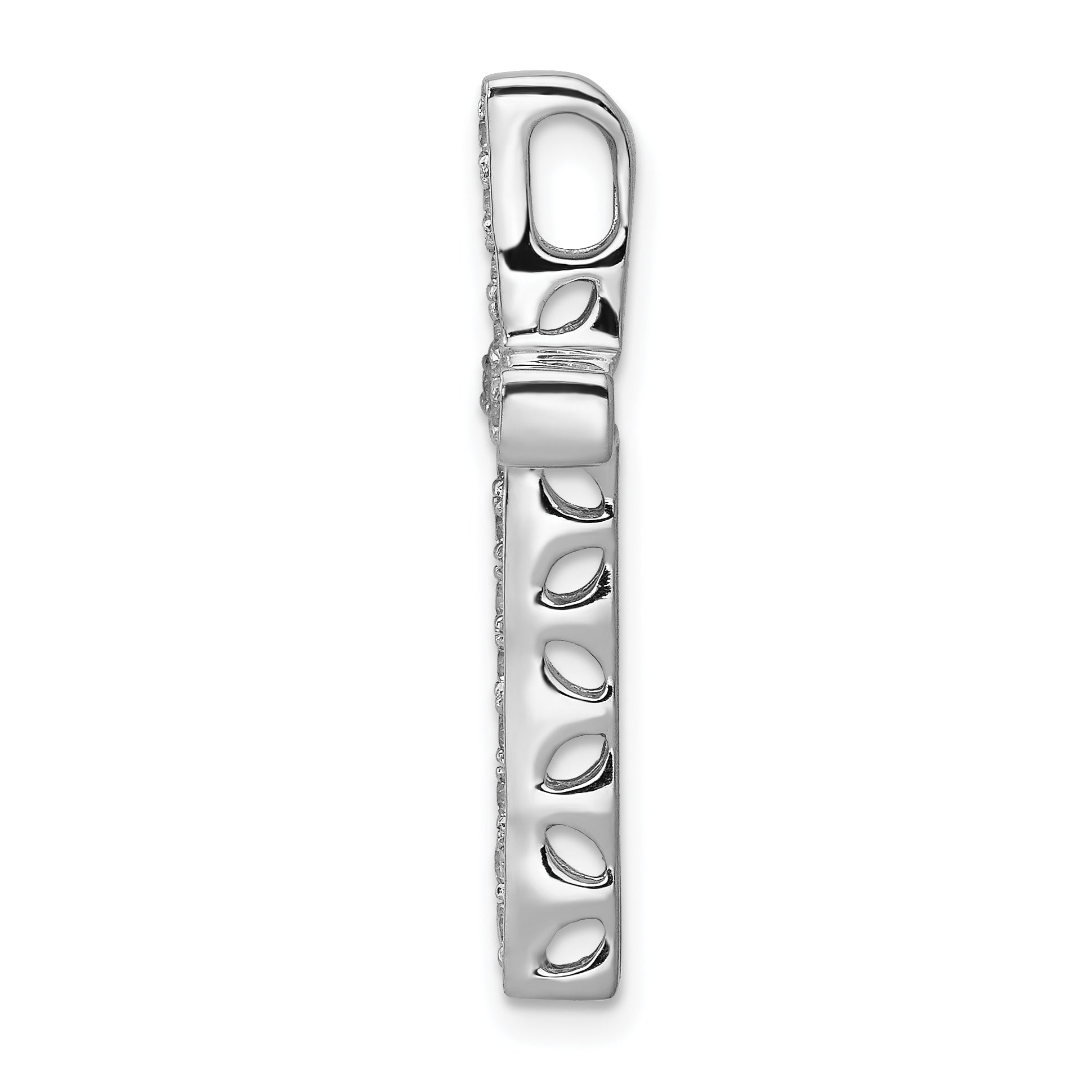 10K White Gold 3/8ct. Diamond Cross Chain Slide Secondary image