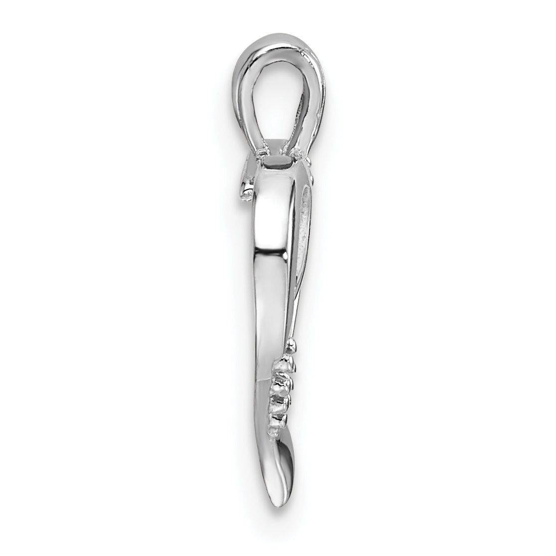 14k White Gold Heart Cross Pendant Mounting (No Stone Included)