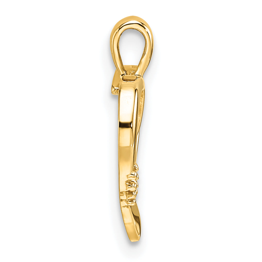 14k Heart Cross Pendant Mounting (No Stone Included)