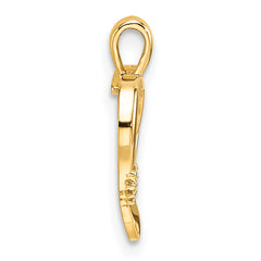 14k Heart Cross Pendant Mounting (No Stone Included)