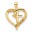 14k Heart Cross Pendant Mounting (No Stone Included)