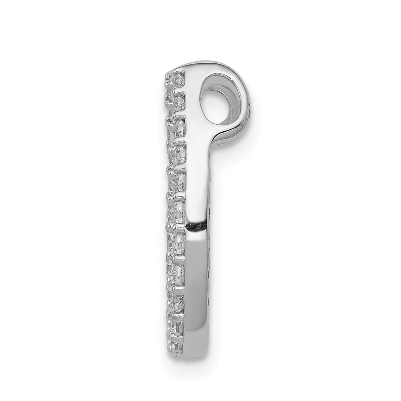 14k White Gold 1/3 carat Diamond Horseshoe Chain Slide