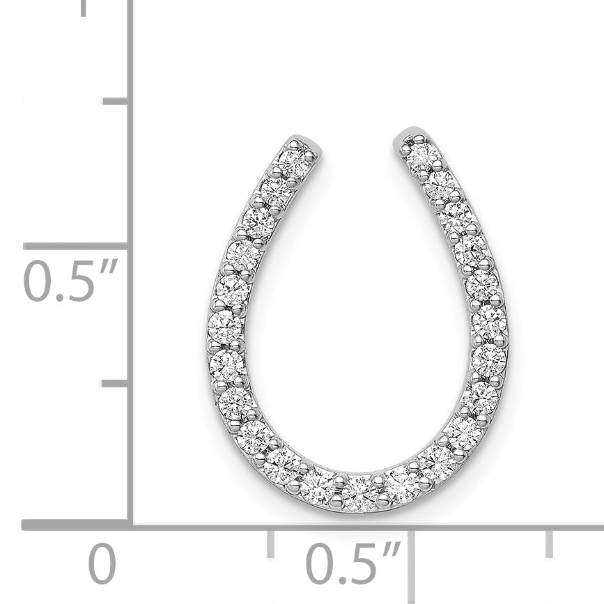 14k White Gold 1/3 carat Diamond Horseshoe Chain Slide