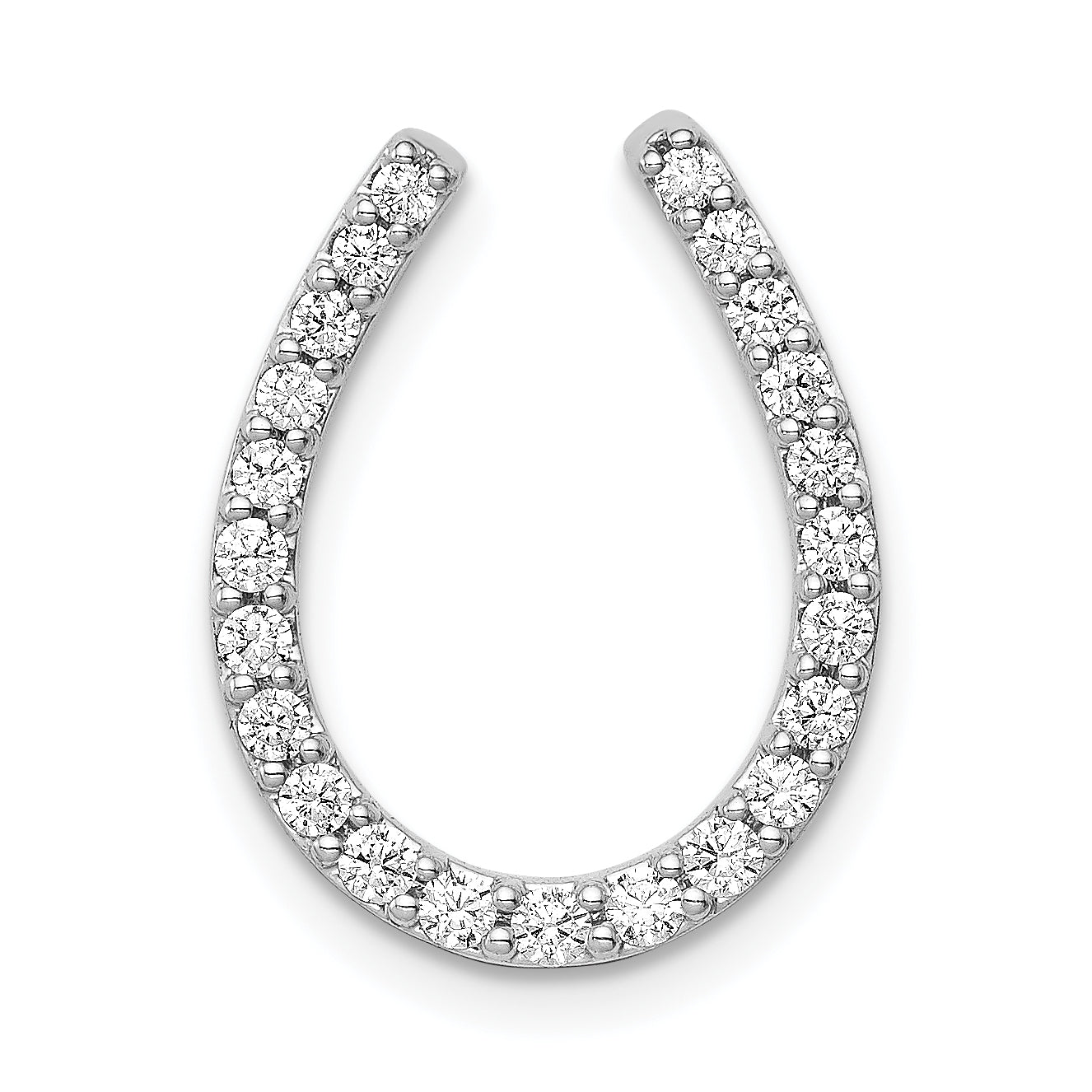 14k White Gold 1/3 carat Lab Grown Diamond VS/SI+ G+ Complete Horseshoe Chain Slide Pendant Main image