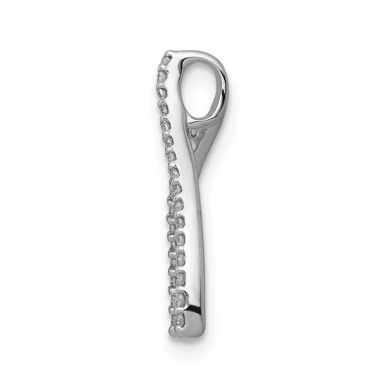 14k White Gold 1/8 carat Lab Grown Diamond VS/SI+ G+ Complete Wishbone Chain Slide Pendant Secondary image