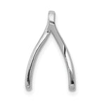 14k White Gold 1/8 carat Diamond Wishbone Chain Slide
