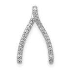 14k White Gold 1/8 carat Diamond Wishbone Chain Slide