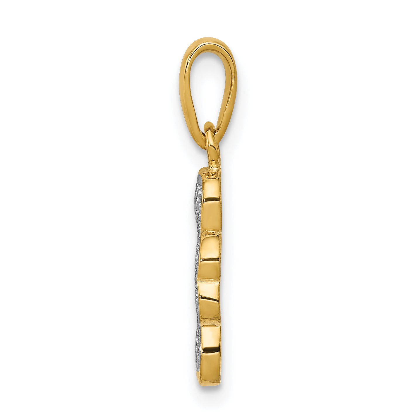 14k Diamond Four Leaf Clover Pendant Secondary image