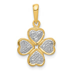 14k Diamond Four Leaf Clover Pendant