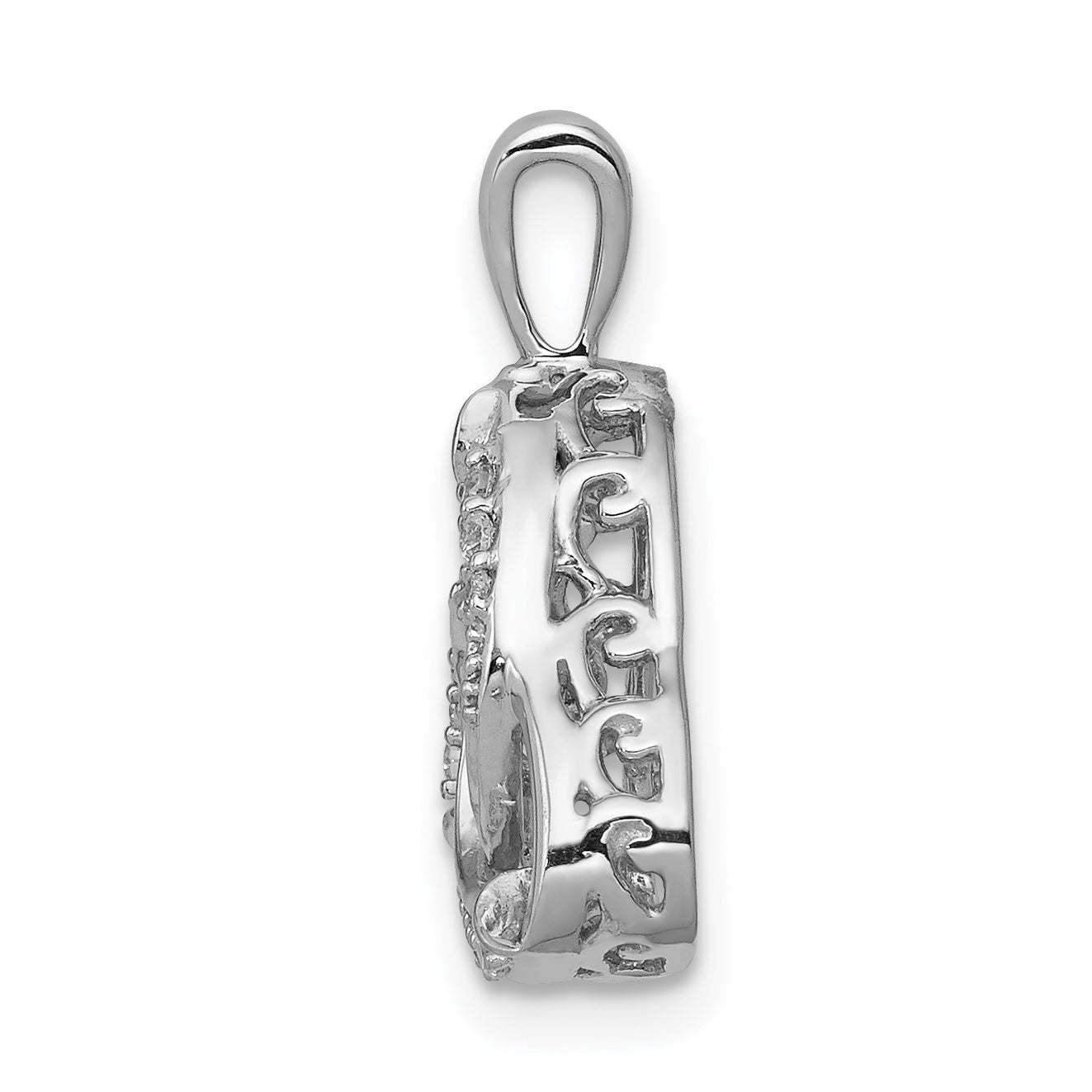 14k White Gold 1/5 carat Vibrant Moving Diamond Celtic Pendant Secondary image
