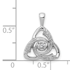 14k White Gold 1/5 carat Vibrant Moving Diamond Celtic Pendant