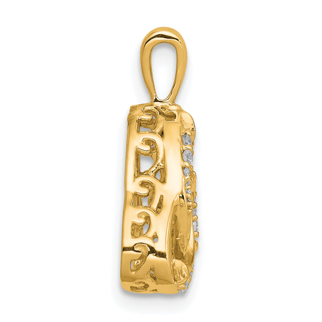 14k 1/5 carat Lab Grown Diamond VS+ F+ Complete Vibrant Celtic Pendant