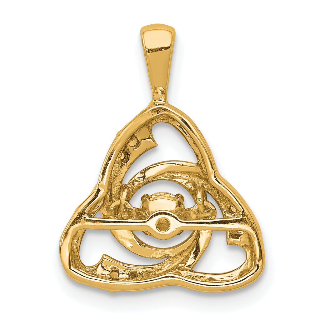 14k 1/5 carat Lab Grown Diamond VS+ F+ Complete Vibrant Celtic Pendant