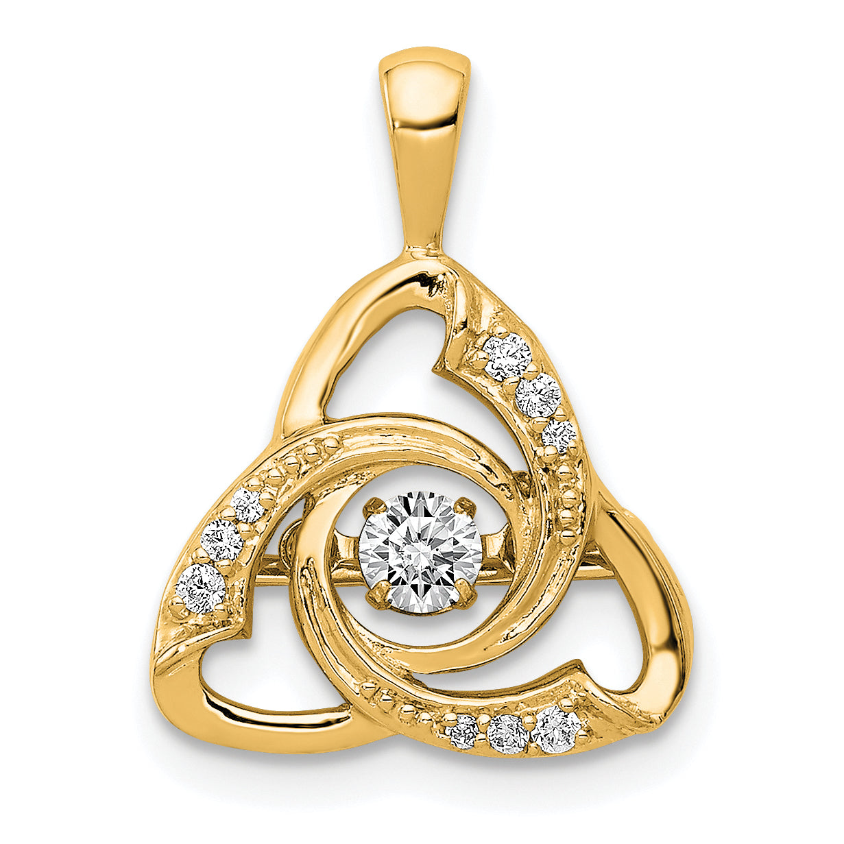 14k 1/5 carat Lab Grown Diamond VS+ F+ Complete Vibrant Celtic Pendant