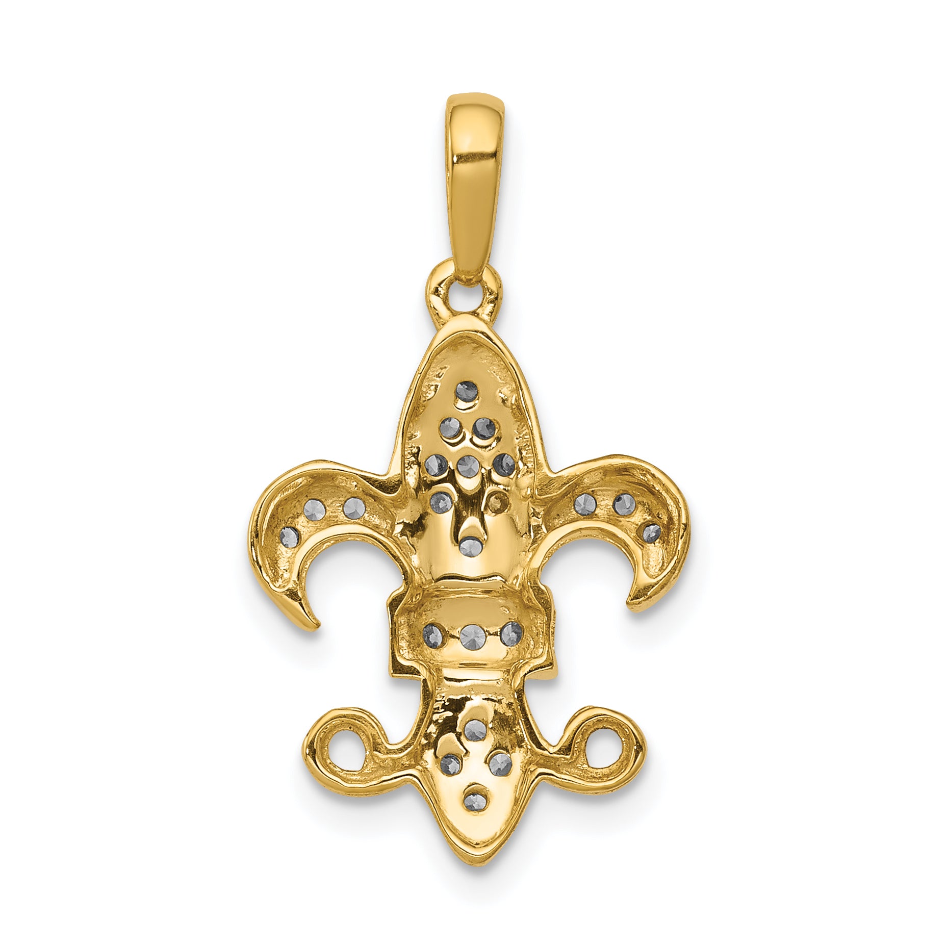 14k 1/5 carat Diamond Fleur De Lis Pendant