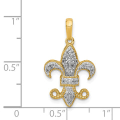 14k 1/5 carat Diamond Fleur De Lis Pendant