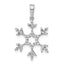 14k White Gold 1/6 carat Diamond Snowflake Pendant
