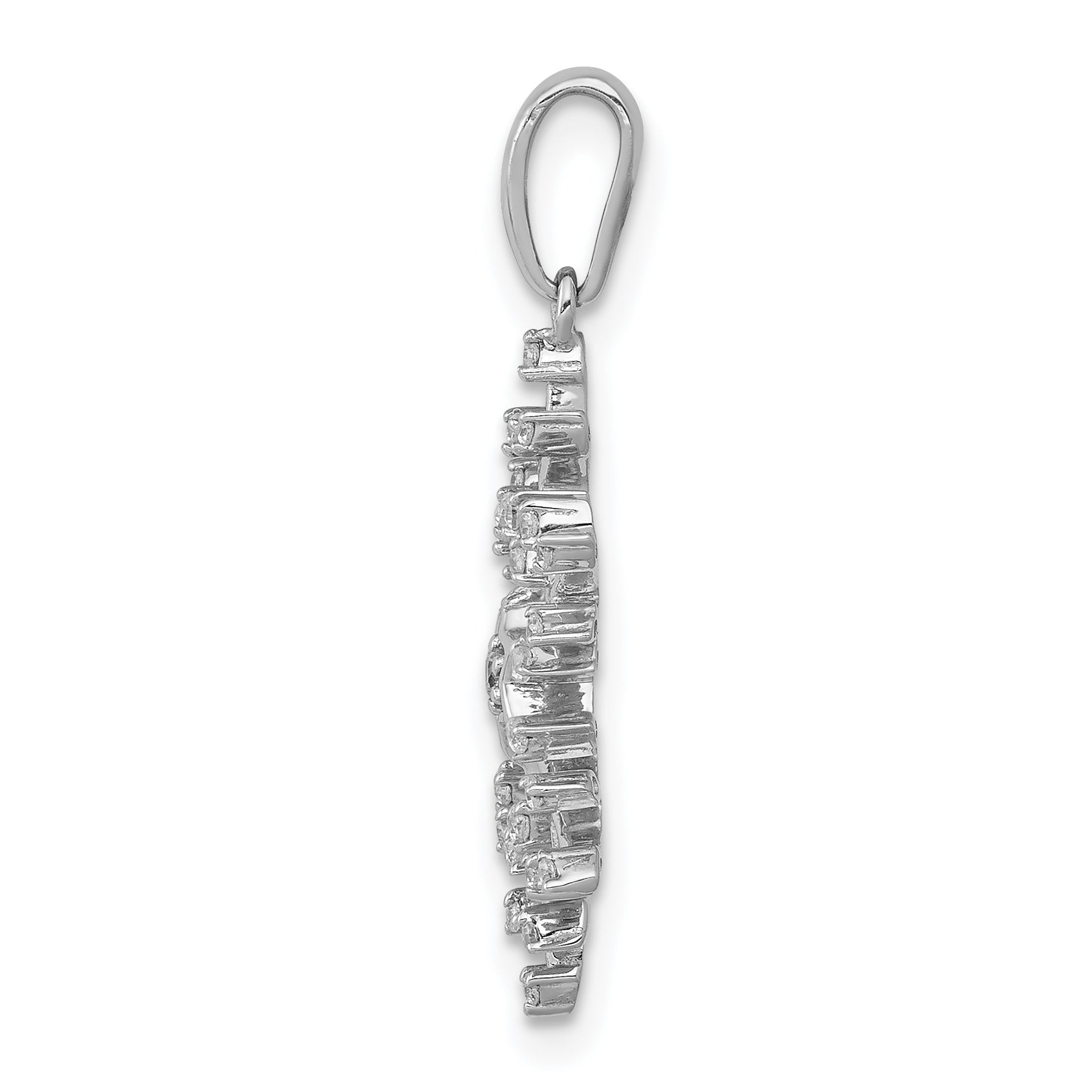 14k White Gold 1/6 carat Diamond Snowflake Pendant