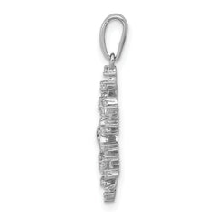 14k White Gold 1/6 carat Diamond Snowflake Pendant