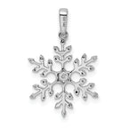 14k White Gold 1/6 carat Diamond Snowflake Pendant
